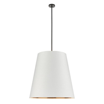 Calor 30-in Urban Bronze/White Linen With Gold Parchment 3 Lights Socket Pendant (7713|PD311030UBWG)