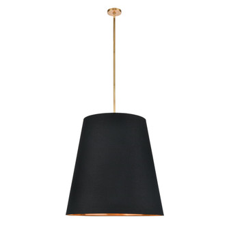 Calor 30-in Black Linen With Gold Parchment/Vintage Brass 3 Lights Pendant (7713|PD311030VBBG)