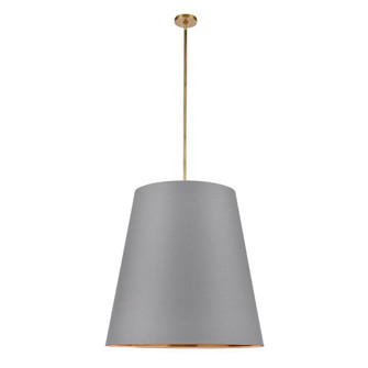 Calor 30-in Gray Linen With Gold Parchment/Vintage Brass 3 Lights Pendant (7713|PD311030VBGG)