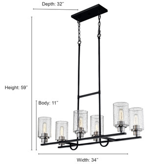 Clifton 6-Light Island Matte Black/Brushed Nickel (670|3506-MB/BN)