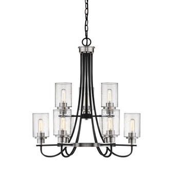 Clifton 9-Light Chandelier Ceiling Light Matte Black/Brushed Nickel (670|3509-MB/BN)