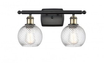 Small Twisted Swirl 2 Light Bath Vanity Light part of the Ballston Collection (3442|516-2W-BAB-G1214-6-LED)