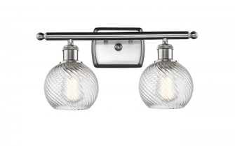 Small Twisted Swirl 2 Light Bath Vanity Light part of the Ballston Collection (3442|516-2W-SN-G1214-6)
