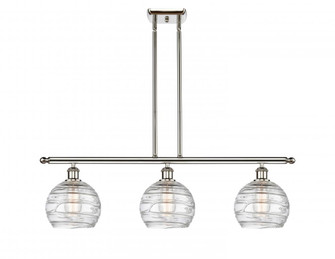 Athens Deco Swirl - 3 Light - 36 inch - Polished Nickel - Stem hung - Island Light (3442|516-3I-PN-G1213-8)