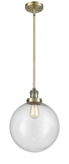 Beacon - 1 Light - 12 inch - Antique Brass - Stem Hung - Mini Pendant (3442|201S-AB-G204-12-LED)