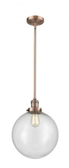 Beacon - 1 Light - 12 inch - Antique Copper - Stem Hung - Mini Pendant (3442|201S-AC-G204-12-LED)