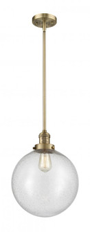 Beacon - 1 Light - 12 inch - Brushed Brass - Stem Hung - Mini Pendant (3442|201S-BB-G204-12-LED)