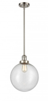Beacon - 1 Light - 12 inch - Brushed Satin Nickel - Stem Hung - Mini Pendant (3442|201S-SN-G204-12-LED)