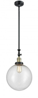 Beacon - 1 Light - 12 inch - Black Antique Brass - Stem Hung - Adjustable Mini Pendant (3442|206-BAB-G204-12-LED)