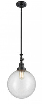 Beacon - 1 Light - 12 inch - Matte Black - Stem Hung - Adjustable Mini Pendant (3442|206-BK-G204-12-LED)