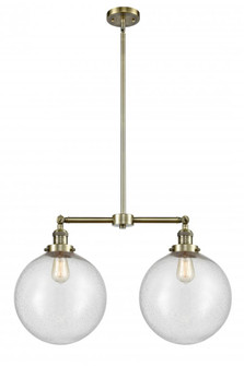 Beacon - 2 Light - 27 inch - Antique Brass - Stem Hung - Adjustable Island Light (3442|209-AB-G204-12-LED)