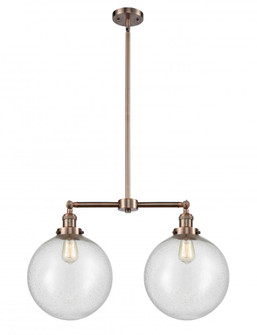 Beacon - 2 Light - 27 inch - Antique Copper - Stem Hung - Adjustable Island Light (3442|209-AC-G204-12-LED)