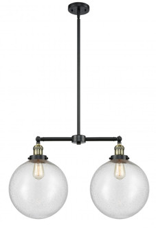 Beacon - 2 Light - 27 inch - Black Antique Brass - Stem Hung - Adjustable Island Light (3442|209-BAB-G204-12-LED)