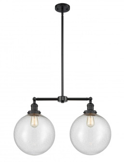 Beacon - 2 Light - 27 inch - Matte Black - Stem Hung - Adjustable Island Light (3442|209-BK-G204-12-LED)