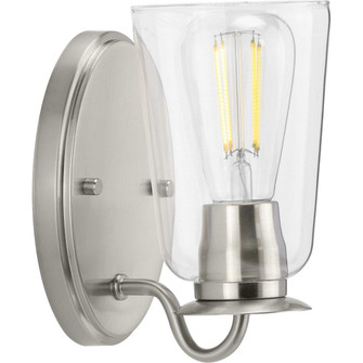 Durrell Collection One-Light Brushed Nickel Clear Glass Coastal Bath Vanity Light (149|P300261-009)