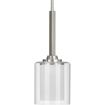 Kene Collection One-Light Brushed Nickel Clear Glass Craftsman Pendant Light (149|P500103-009)