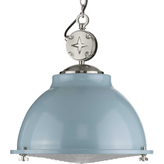 Medal Collection One-Light Coastal Blue Clear Patterned Glass Coastal Pendant Light (149|P500212-164)