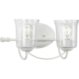 Bowman Collection Two-Light Cottage White Clear Chiseled Glass Coastal Bath Vanity Light (149|P300254-151)