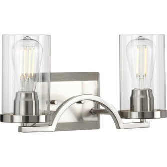 Lassiter Collection Two-Light Brushed Nickel Clear Glass Modern Bath Vanity Light (149|P300257-009)