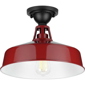 Cedar Springs Collection Red One-Light Farmhouse Semi-Flush Mount (149|P550070-039)