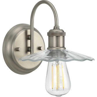 Fayette Collection One-Light Antique Nickel Clear Glass Farmhouse Bath Vanity Light (149|P300286-081)