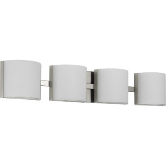 Arch LED Collection Four-Light Brushed Nickel Etched Glass Modern Bath Vanity Light (149|P300292-009-30)
