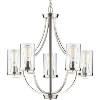 Lassiter Collection Five-Light Brushed Nickel Clear Glass Modern Chandelier Light (149|P400197-009)