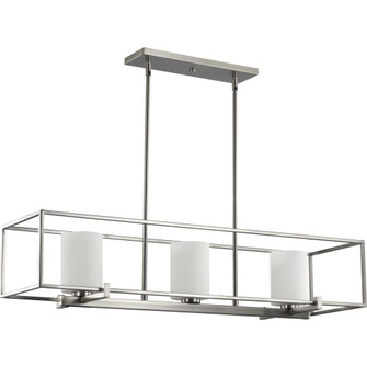 Chadwick Collection Three-Light Brushed Nickel Etched Opal Glass Modern Chandelier Light (149|P400225-009)