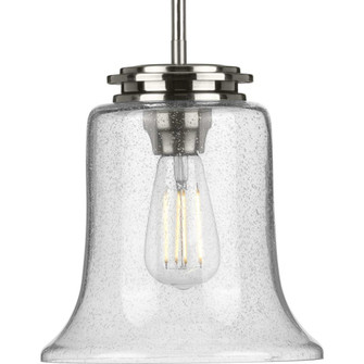 Winslett Collection One-Light Brushed Nickel Clear Seeded Glass Coastal Pendant Light (149|P500238-009)