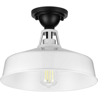 Cedar Springs Collection White One-Light Farmhouse Semi-Flush Mount (149|P550070-030)
