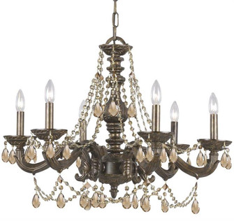 Paris Market 6 Light Golden Teak Swarovski Strass Venetian Bronze Chandelier (205|5026-VB-GT-S)