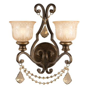 Norwalk 2 Light Golden Teak Swarovski Strass Crystal Bronze Umber Sconce (205|7502-BU-GT-S)