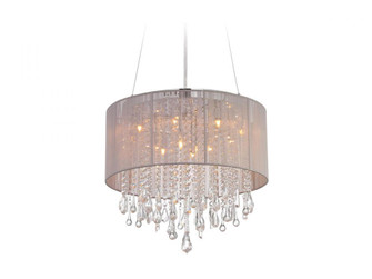 Beverly Dr. Collection Round Taupe Silk String Shade and Crystal Dual Mount (4450|HF1502-TP)