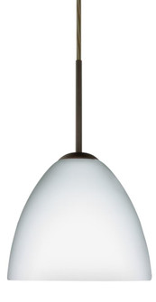 Besa Sasha LED Pendant 1Bt Opal Matte Bronze 1x9W LED (127|1BT-757207-LED-BR)