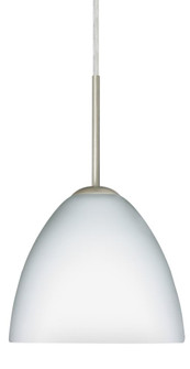 Besa Sasha LED Pendant 1Bt Opal Matte Satin Nickel 1x9W LED (127|1BT-757207-LED-SN)