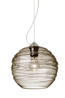 Besa Wave 10 Pendant Satin Nickel Smoke 1x60W Medium Base (127|1KX-462702-SN)