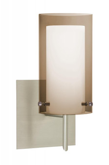 Besa Pahu 4 Wall With SQ Canopy 1SW Transparent Smoke/Opal Satin Nickel 1x40W G9 (127|1SW-S44007-SN-SQ)