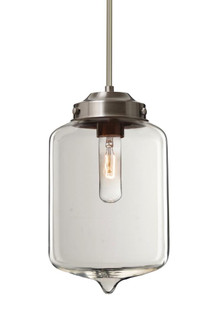 Besa Olin Stem Pendant Satin Nickel Clear 1x60W Medium Base T10 (127|1TT-OLINCL-SN)