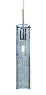 Besa, Juni 16 Cord Pendant, Blue Bubble, Satin Nickel, 1x60W Medium Base (127|1JC-JUNI16BL-SN)