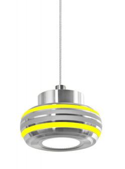 Besa, Flower Cord Pendant, Yellow/Silver, Satin Nickel Finish, 1x6W LED (127|1XT-FLOW00-YLSL-LED-SN)
