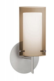 Besa Pahu 4 Wall 1SW Transparent Smoke/Opal Satin Nickel 1x5W LED (127|1SW-S44007-LED-SN)