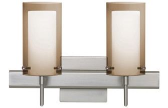 Besa Pahu 4 Wall With SQ Canopy 2SW Transparent Smoke/Opal Satin Nickel 2x5W LED (127|2SW-S44007-LED-SN-SQ)