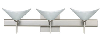 Besa Wall With SQ Canopy Hoppi Satin Nickel Marble 3x3W LED (127|3SW-191352-LED-SN-SQ)