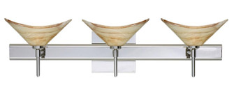 Besa Wall With SQ Canopy Hoppi Chrome Mocha 3x3W LED (127|3SW-191383-LED-CR-SQ)