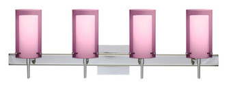 Besa Pahu 4 Wall With SQ Canopy 4SW Transparent Amethyst/Opal Chrome 4x5W LED (127|4SW-A44007-LED-CR-SQ)