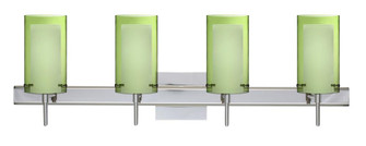 Besa Pahu 4 Wall With SQ Canopy 4SW Transparent Olive/Opal Chrome 4x5W LED (127|4SW-L44007-LED-CR-SQ)