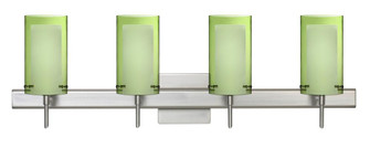 Besa Pahu 4 Wall With SQ Canopy 4SW Transparent Olive/Opal Satin Nickel 4x5W LED (127|4SW-L44007-LED-SN-SQ)