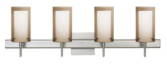 Besa Pahu 4 Wall With SQ Canopy 4SW Transparent Smoke/Opal Satin Nickel 4x5W LED (127|4SW-S44007-LED-SN-SQ)