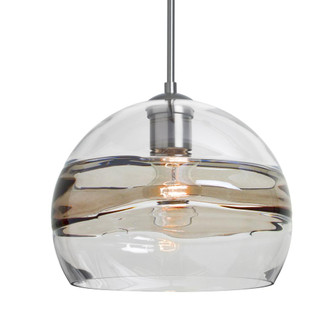 Besa Spirit 10 Pendant, Smoke/Clear, Satin Nickel Finish, 1x60W Medium Base (127|1JT-SPIR10SC-SN)