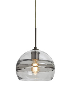 Besa Spirit 8 Pendant, Smoke/Clear, Bronze Finish, 1x8W LED Filament (127|1JT-SPIR8SC-EDIL-BR)